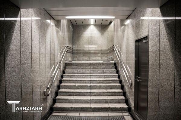 آسانسور و راه پله در پلان
